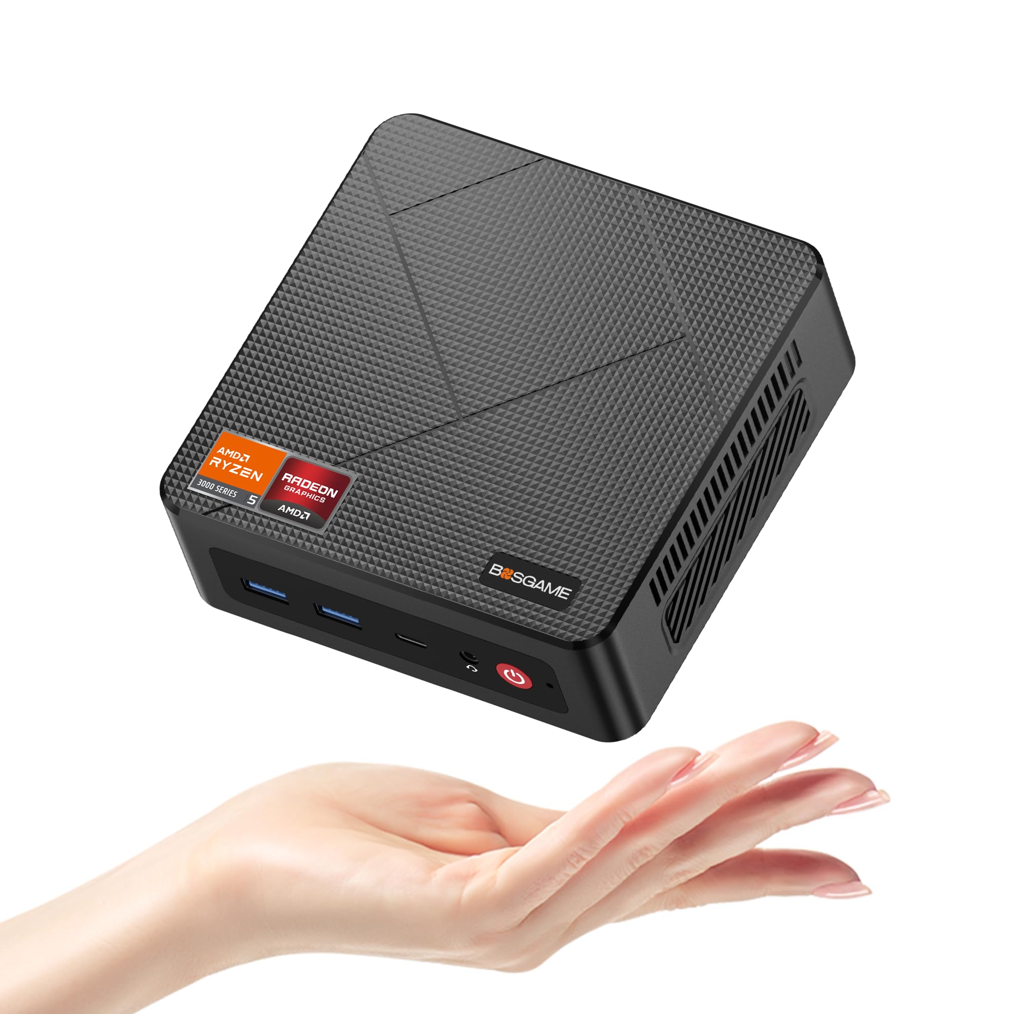 BOSGAME E4 Mini PC, AMD Ryzen 5 3550H(up to 3.7GHz), 16GB DDR4 RAM 512GB NVMe SSD Mini Computers, 4K Triple Display HDMI, Type-C, DP, Dual RJ45 LAN, Wi-FI 5, BT 5.0