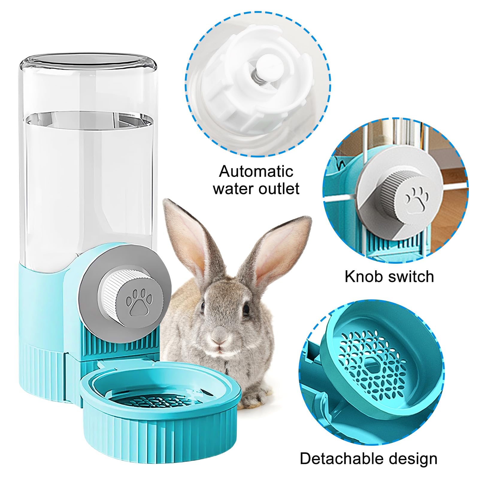 Abreuvoir Distributeur Automatique Nourriture Suspendre Mangeoire Eau Chat Lapin