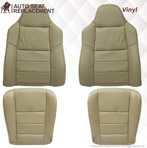 Miniatura 53 de Funda de asiento de cuero sintético Lariat de repuesto para Ford F250 F350 Lariat 2003, 2004, 2005, 2006, 2007