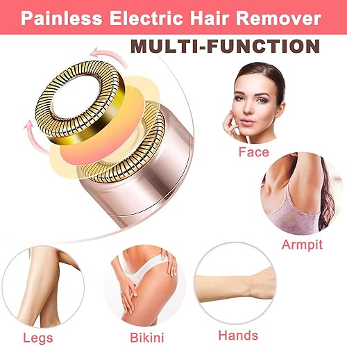 Miniatura 3 de Removedor de vello facial, afeitadora para mujeres, recargable por USB, IPX6, impermeable, para labios, cuerpo, brazos, bigotes, pelusa y barbilla