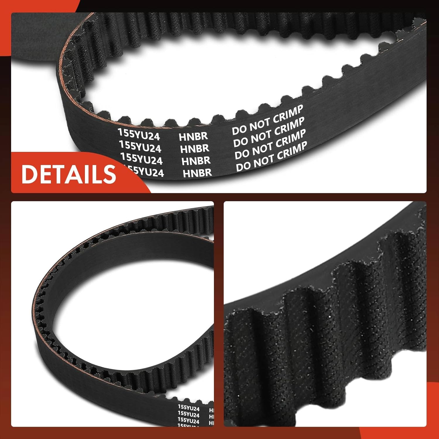 A-Premium Engine Timing Belt Compatible with Honda Prelude 1993-2001, DOHC 2.2L - Replace# 14400P13014