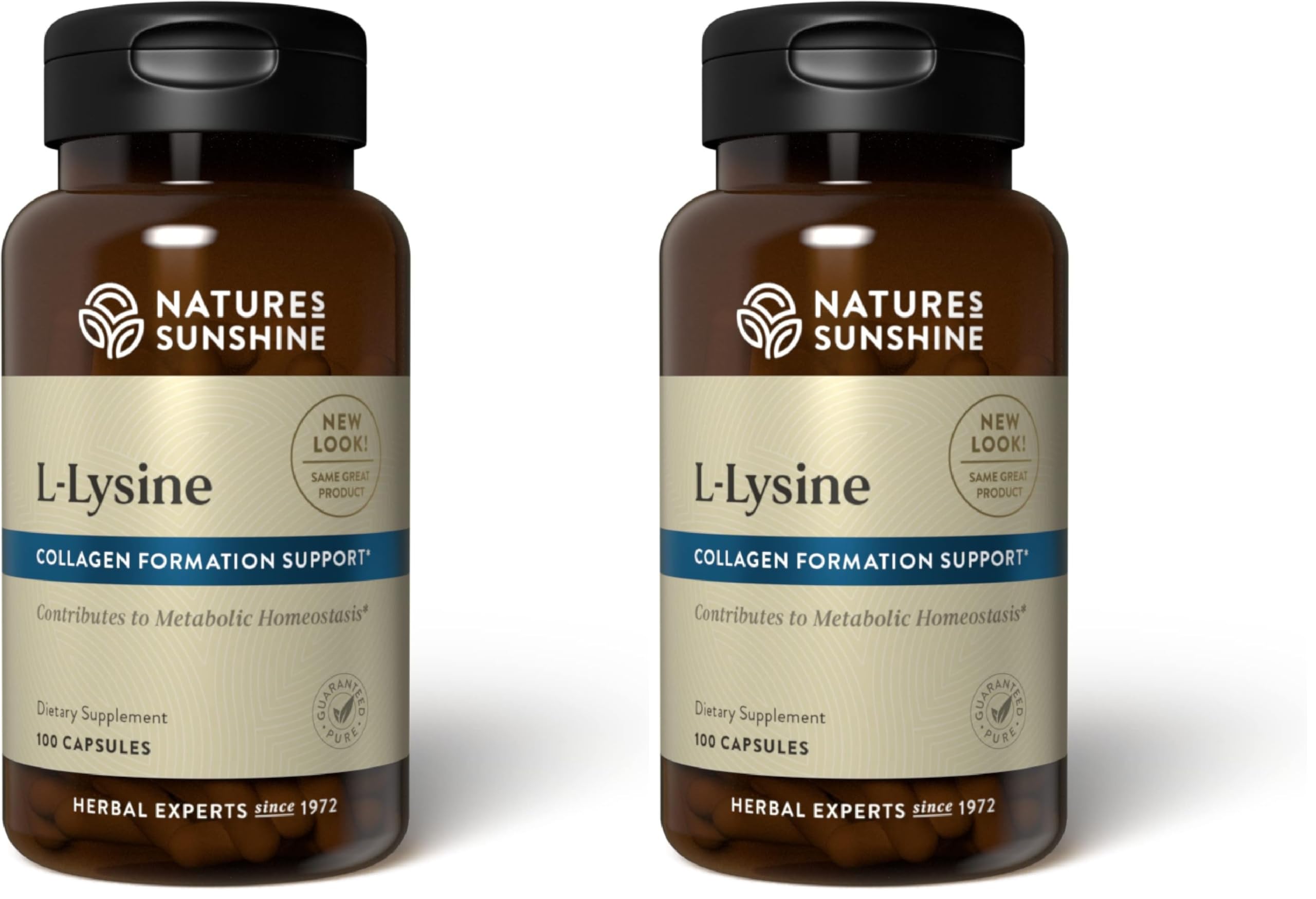 Nature's Sunshine L-Lysine, 100 Capsules | Essential Amino Acids Capsules with 474 mg of L-Lysine Hydrochloride to Help Your Body Control the Acid and Alkaline Balance (Pack of 2) 100 Count (Pack of 2)
