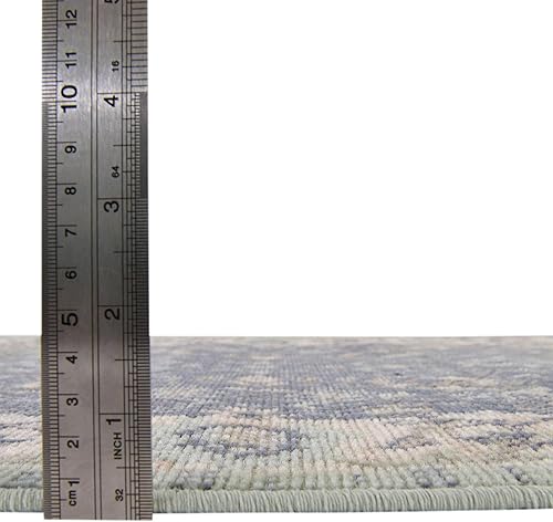 Miniatura 4 de Unique Loom Whitney Collection - Alfombra tradicional con borde rectangular (9 pies x 12 pies, color azul francés)