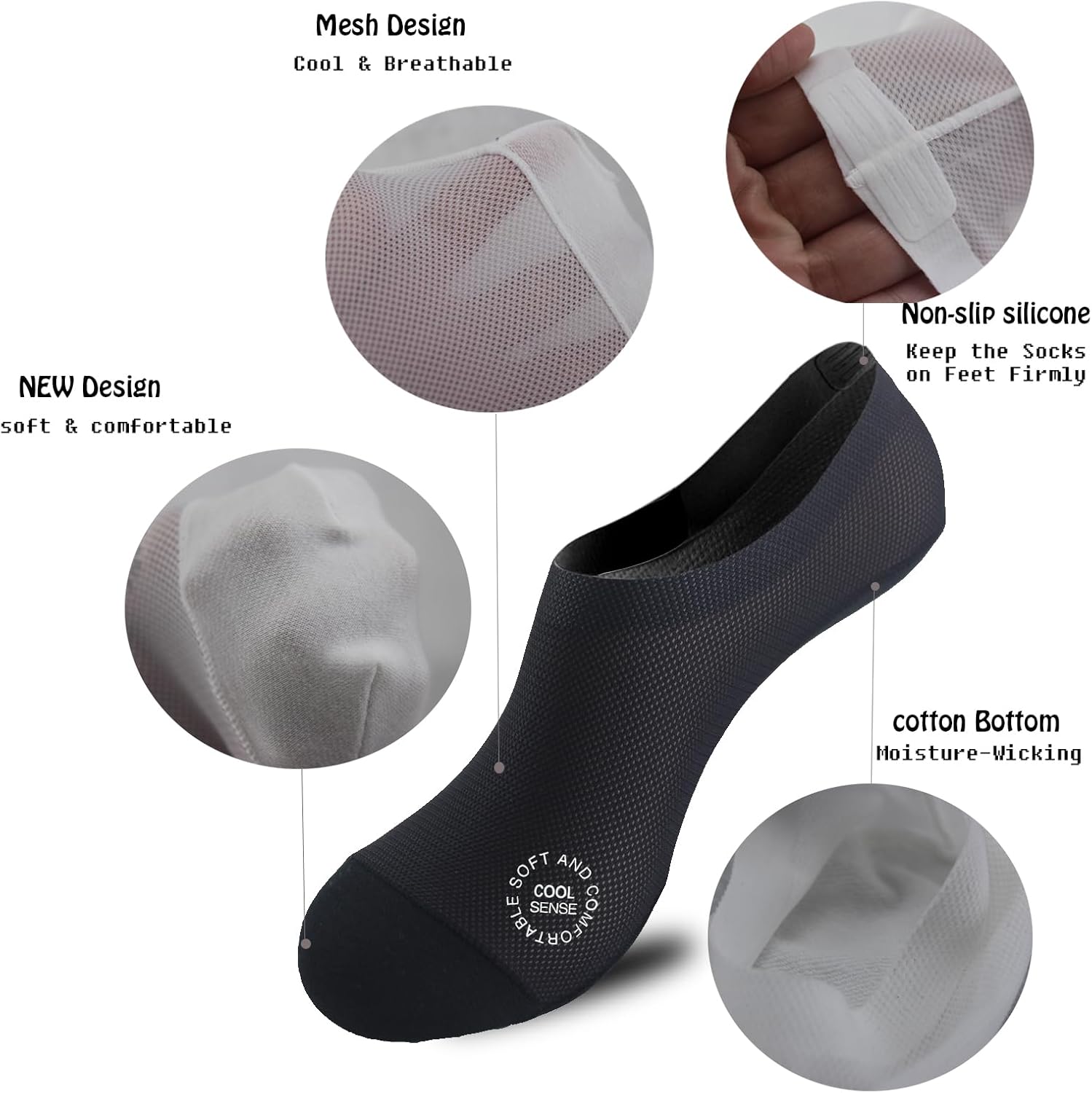 Ultra Thin Liner Socks Non Slip Nylon No Show Socks Womens Lightweight Breathable 3 & 4 & 6 Pair Packs - Image 3