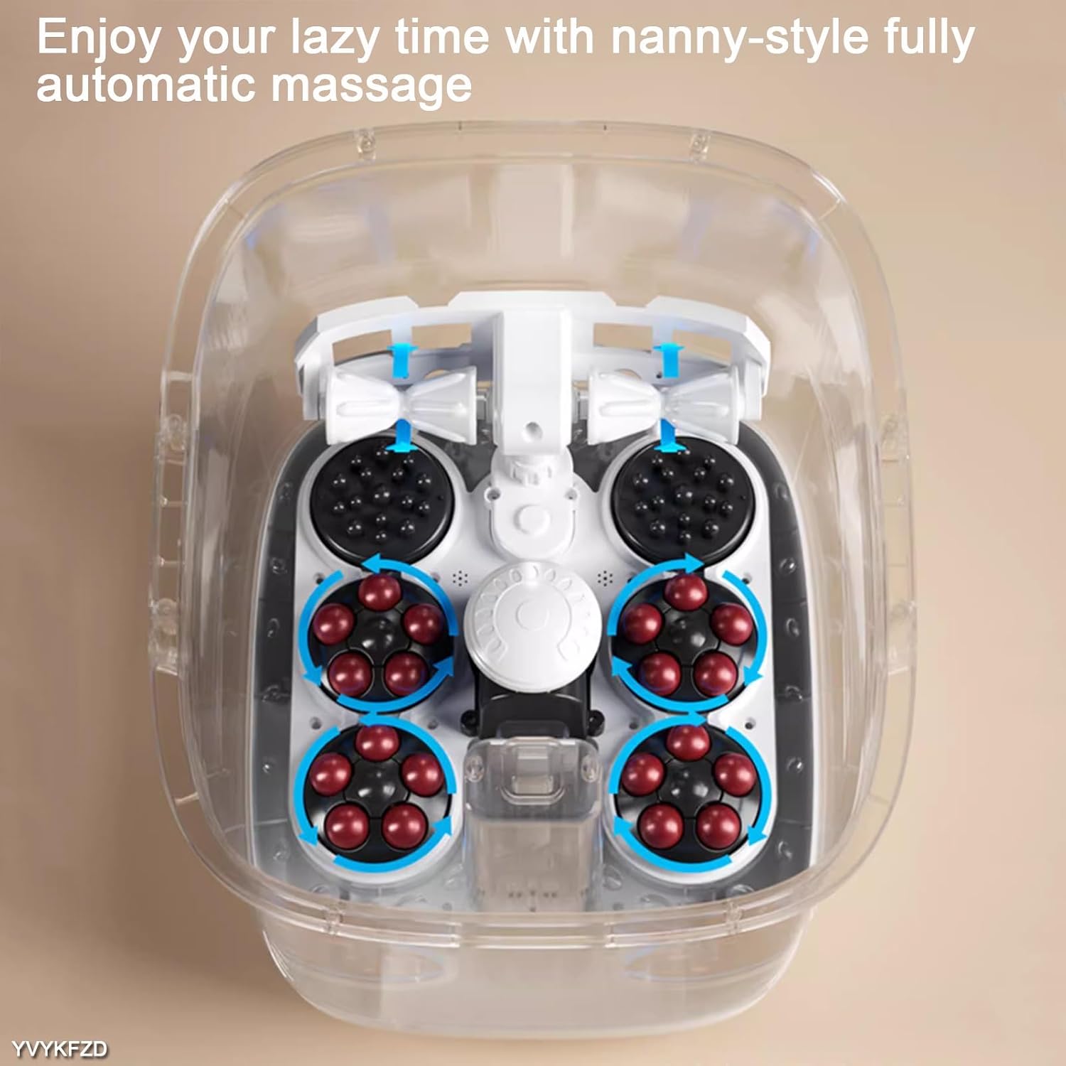 YVYKFZD Portable Foot Spa Bath, Foot Bath Basin Massager, Foot Soak Tub with Lid, Heat, Temperature Control, for Soothe and Relax Tired Feet (Color : C)
