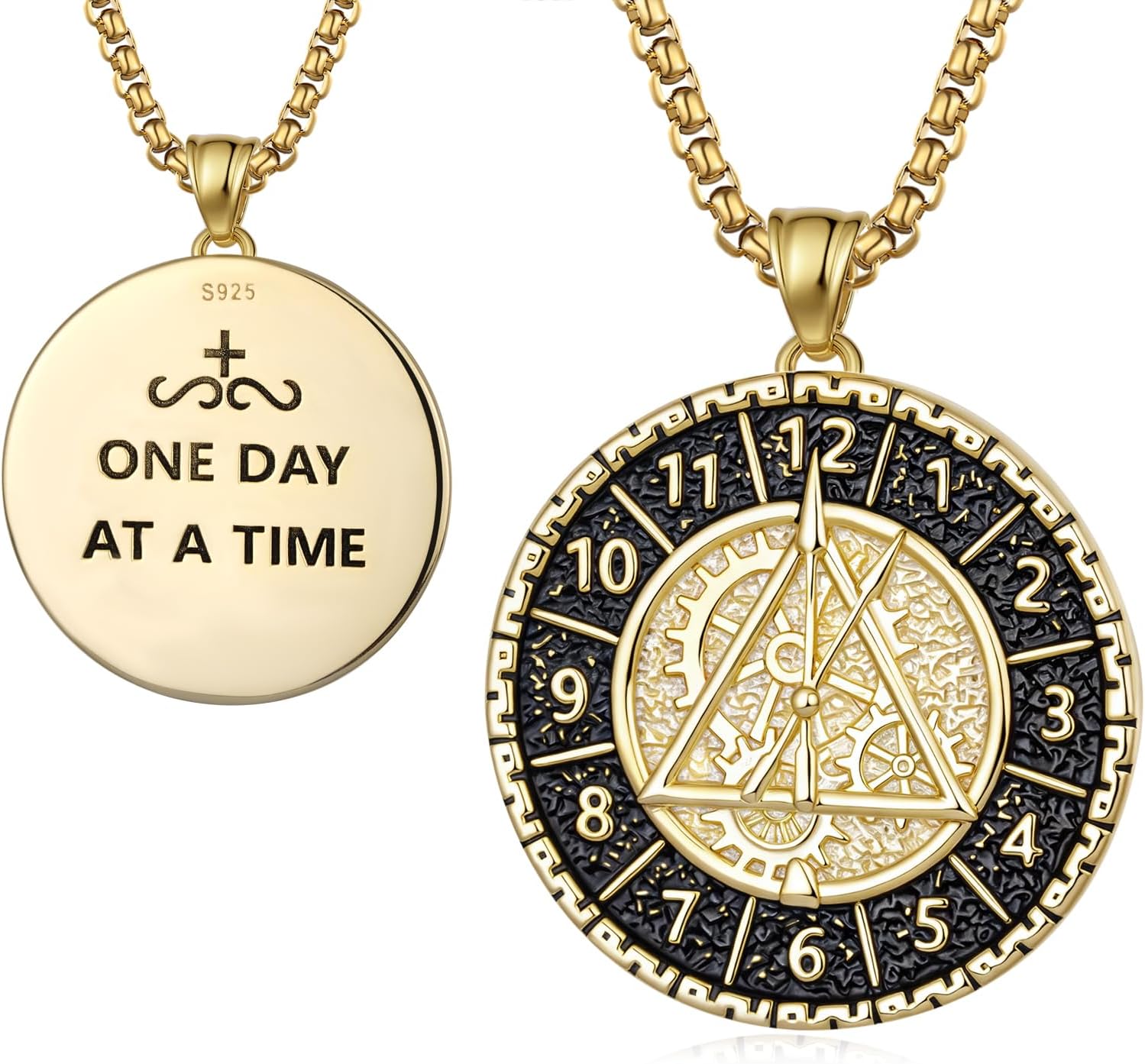 Sobriety Gifts for Men 925 Sterling Silver Sobriety Necklace AA Necklace Alcoholics Anonymous Jewelry Gifts for Men Women