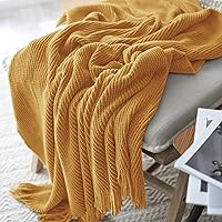 Vista 36 de inhand Knitted Throw Blankets for Couch and Bed, Soft Cozy Knit Blanket with Tassel, Black Lightweight Decorative Blankets and Throws, Farmhouse