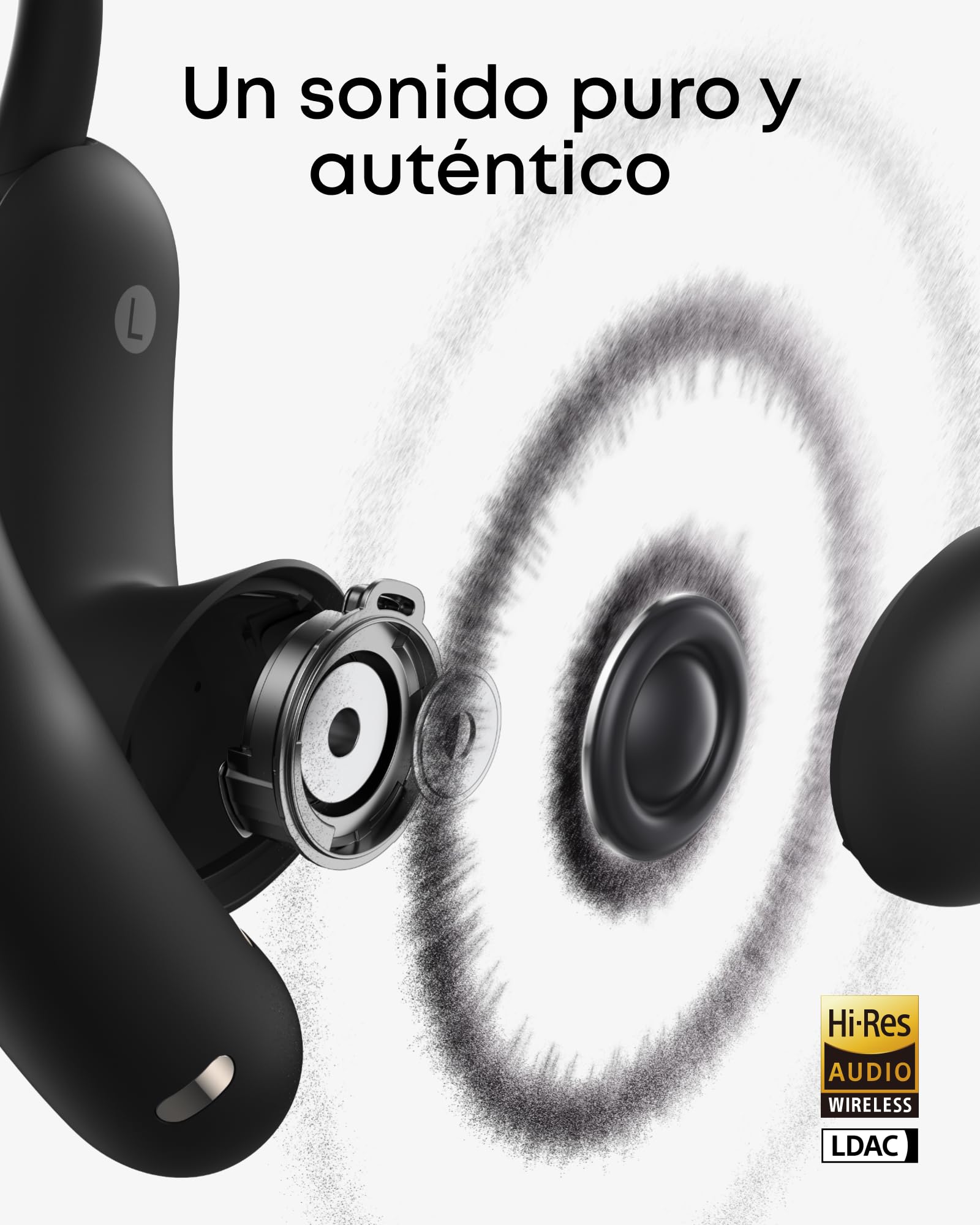 Soundcore AeroFit 2 Pro de Anker, Auriculares Abiertos con ANC, Ganchos 5 Posiciones, Controladores 11,8 mm, Audio Alta Resolución LDAC, Llamadas Nítidas IA, 4 Micrófonos, IP55, Carga Inalámbrica