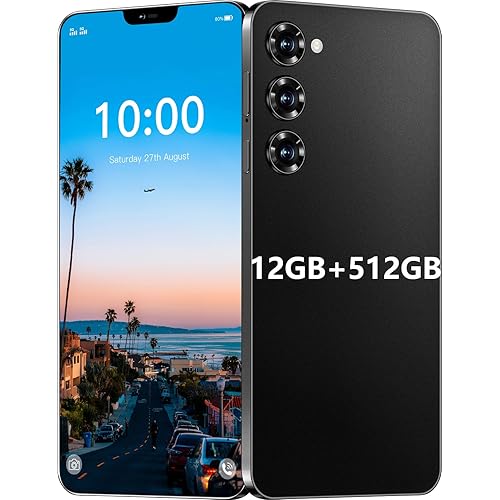 I24+ Unlocked Cell Phones,12GB+512GB Unlocked Phones,6.5" FHD Smartphone ，Android 14 Phone, Snapdragon 8 Gen 2 Octa-Core, 7000mAh Battery, 5G/Dual SIM/GPS/Face ID (Black, 512, GB)