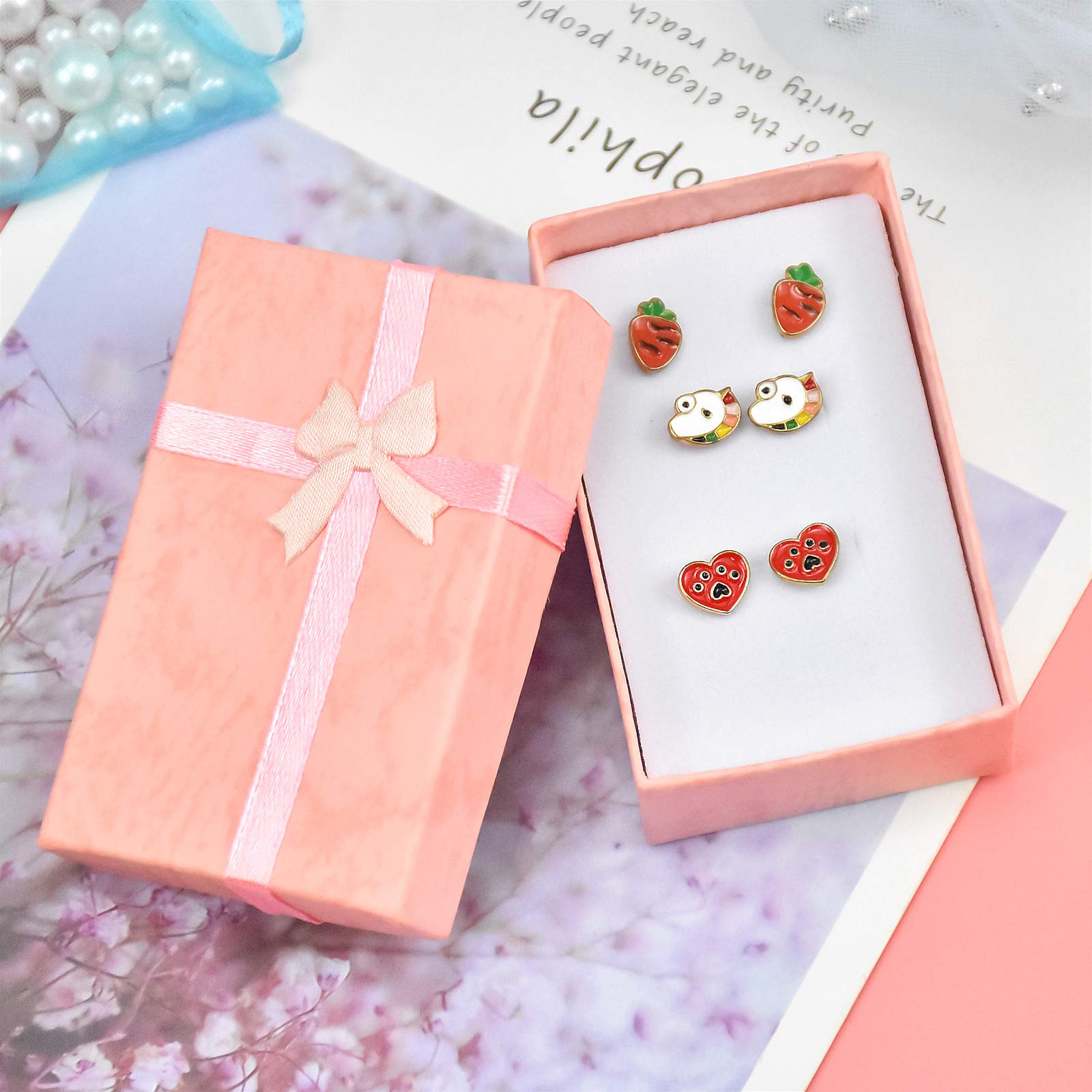 24 Scatole Regalo Per Gioielli Fai Da Te - Piccole Rettangolari Rosa Con Imbottitura E Fiocco - Per Anelli, Orecchini, Collane