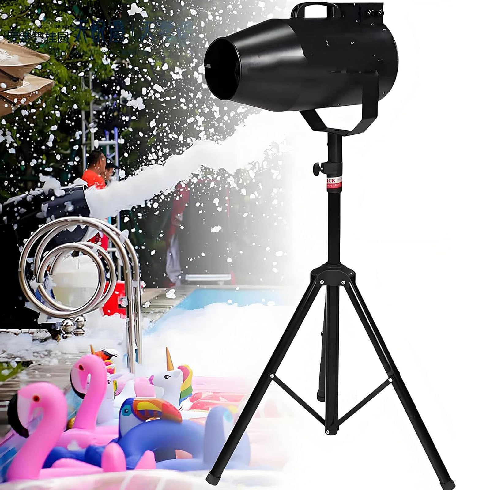 Macchina per Effetti di Schiuma 1000 W,Macchina per Schiuma a Getto Con Angolo Regolabile,Macchina per Schiuma Party per Feste,Bambini,Estate Nuoto, Distanza 6-10 m/Area 80 m