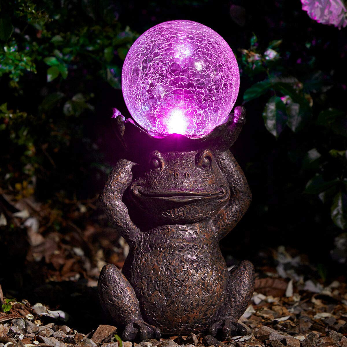 Buy garden mile® Magic Garden Frog with Crystal Ball Solar Power Toad