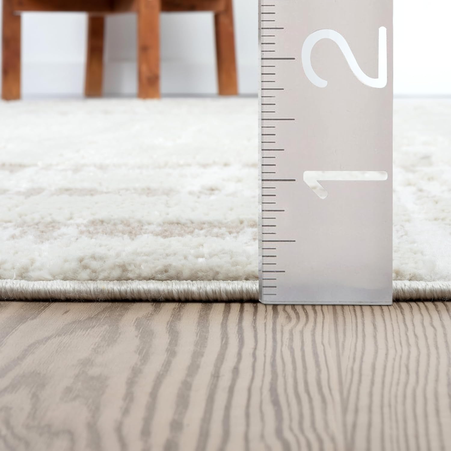 Abani Cream Area Rug for Living Room, Bedroom - Art Deco Pattern- 6' x 9' -Durable & Easy to Clean