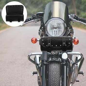 NUOBESTY Waterproof Pattern Motorcycle Tail Bag Mini Tool Saddlebag Small Panniers for Motorbike Rear Carrier Storage