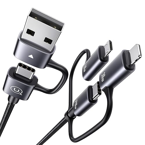 Cable de carga múltiple de 240 W, cable USB C 6 en 1 de 4 pies, cables de carga rápida con puertos USB-CA a conectores IPtipo Cmicro para
