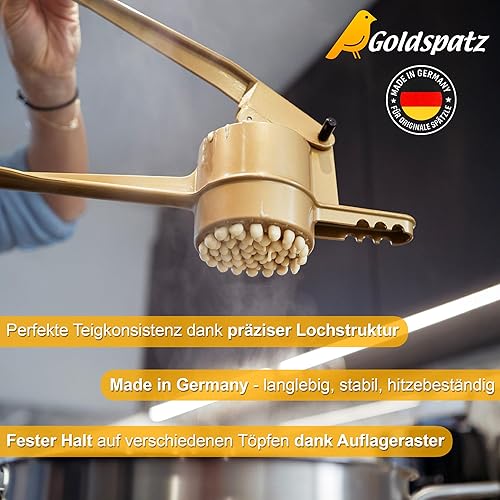 Miniatura 2 de Goldspatz Spaetzle Press 2192, diseño de agujeros irregulares para Spaetzle estilo raspado a mano, apto para lavavajillas, fabricado en Alemania