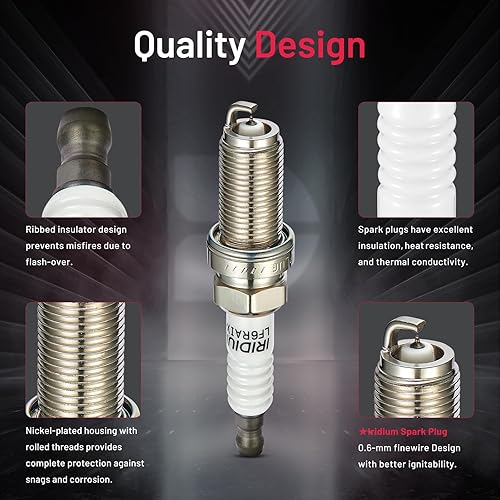 Miniatura 4 de BDFHYK 3672 Juego de 4 bujías iridio compatibles con Subaru Outback 3.0L H6 2001 2002 2003 2004 repuesto para motor LFR6A-11