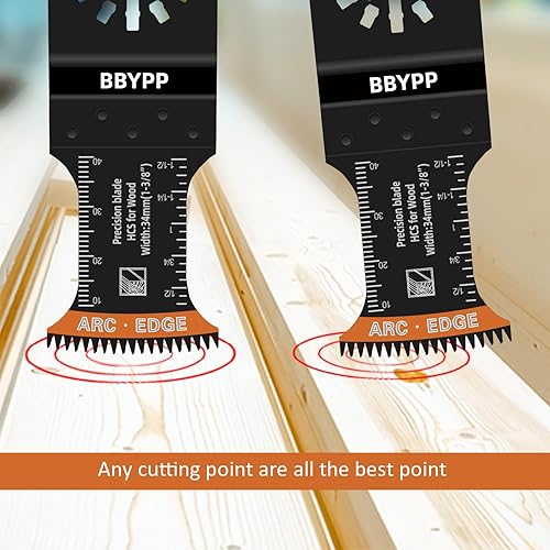 Miniatura 3 de 7 hojas de sierra oscilantes de dientes japoneses curvos, cuchillas multiherramienta oscilantes con borde de arco, corte limpio para madera, plástico