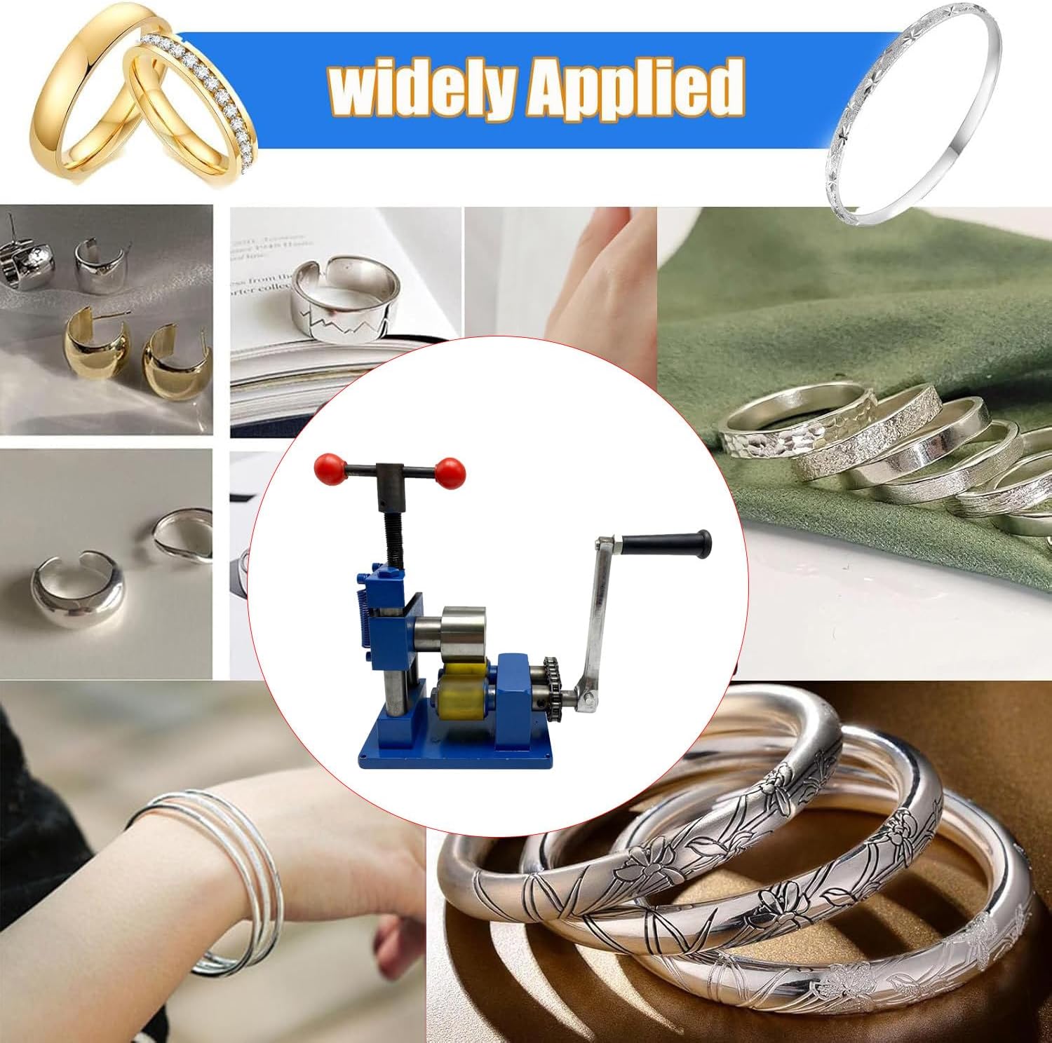 Hand Crank Ring and Bracelet Bending Machine, Spoon Shape Ring Bending Machine Tool, Multifunctional Hand Crank Ring Metal Earring Jewelry