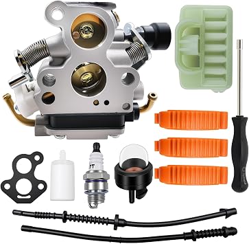 Carburetor Kit 506450501 Compatible with Husqvarna 435 440 135 140 and Jonsered CS2240 Chainsaws Replace OEM C1T-EL41 C1T-EL41A with Air Filter Fuel Line Spark Plug and Tool