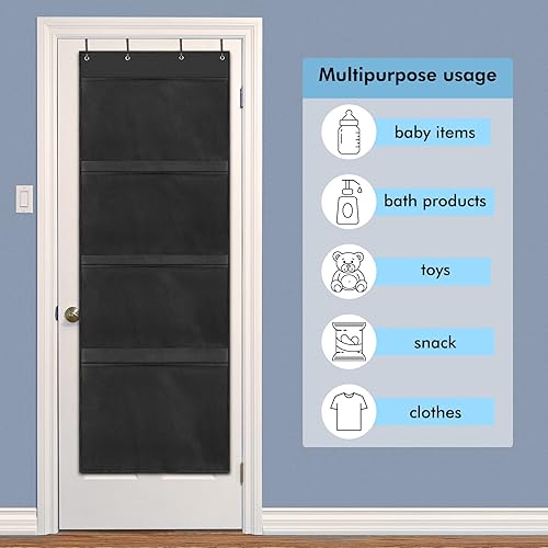 Miniatura 5 de Almacenamiento de animales de peluche, organizador sobre la puerta para rellenar cosas, almacenamiento portátil para colgar, red o hamaca duradera,