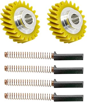 W10112253 Mixer Worm Gear & W10380496 Carbon Brush, Compatible with KitchenAid and Whirlpool Stand Mixers, Replace 4162897 4169830 AP4295669 PS11748374 4161531 WPW10112253