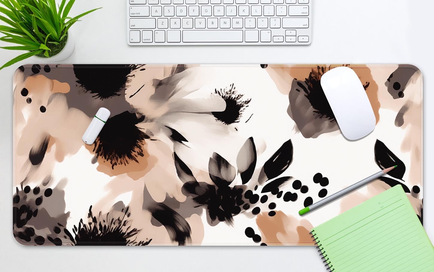 Arttown Large Mouse Pad, Mouse Pad, 31.5 x 15.7 Inch Boho Floral image 2