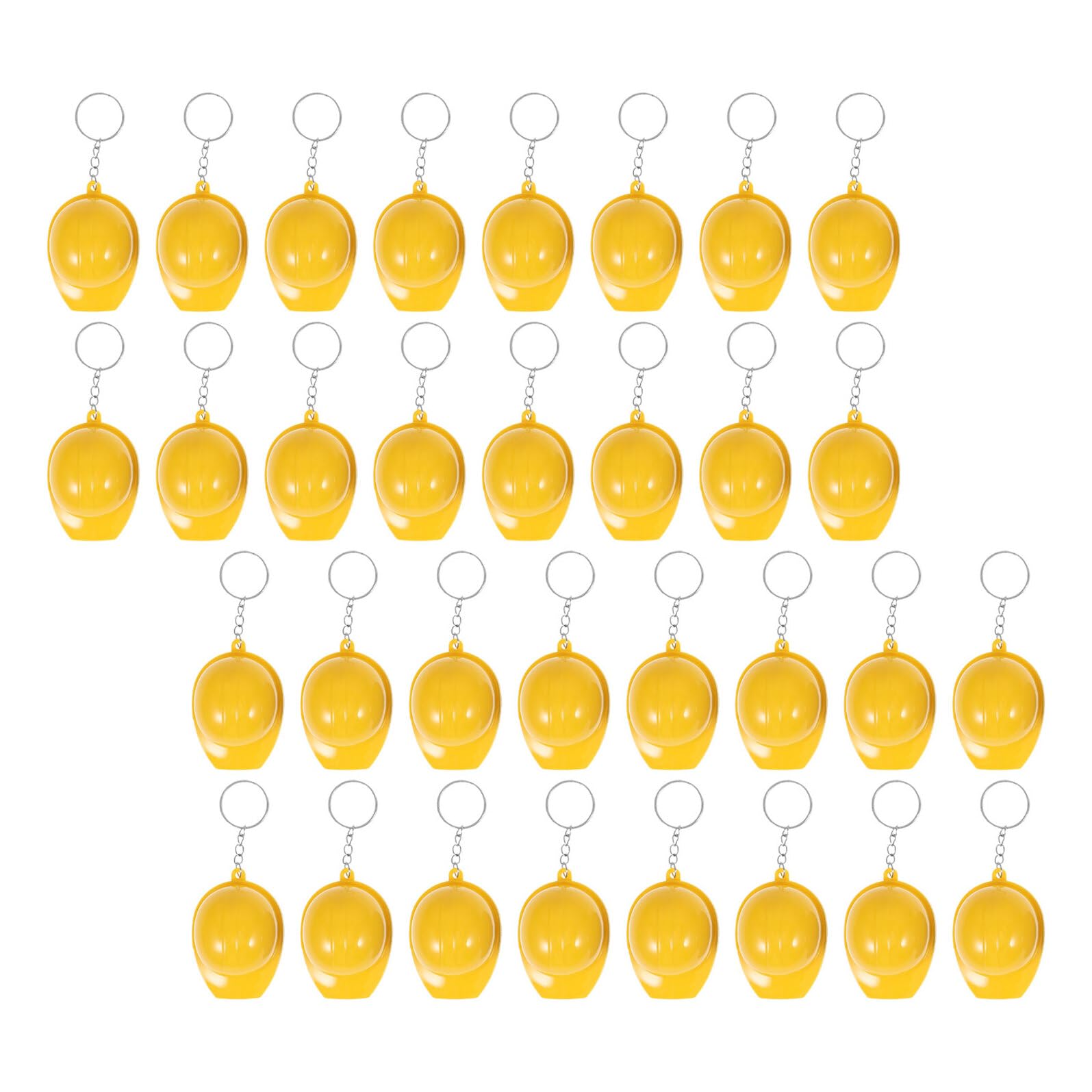 Porte-clés casque de chantier mini jaune pour sac x100