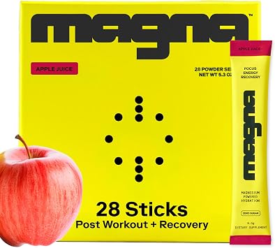 MAGNA Electrolytes Powder Drink Mix for Hydration, Energy & Focus Support 28 Servings, Apple Juice