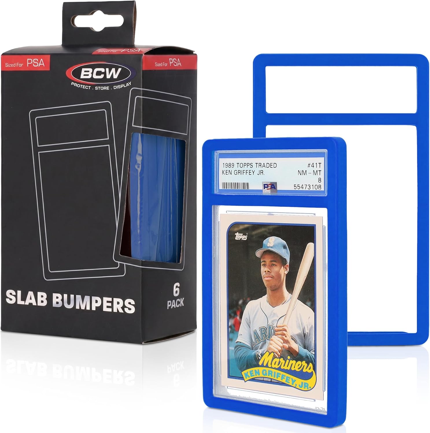 BCW Graded Card Slab Bumpers - Clear | TPE Edge Protectors for PSA Slabs (2017–Current) | Secure Fit & Easy Grip | Pack of 6 Bumpers for PSA-Graded Card Cases | Collector-Grade Protection