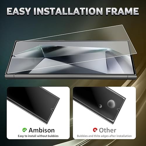 Miniatura 5 de Ambison Paquete de 2 protectores de pantalla mate diseñados para Samsung Galaxy S24 Ultra 5Gantirreflejos, compatible con huellas dactilares, sin