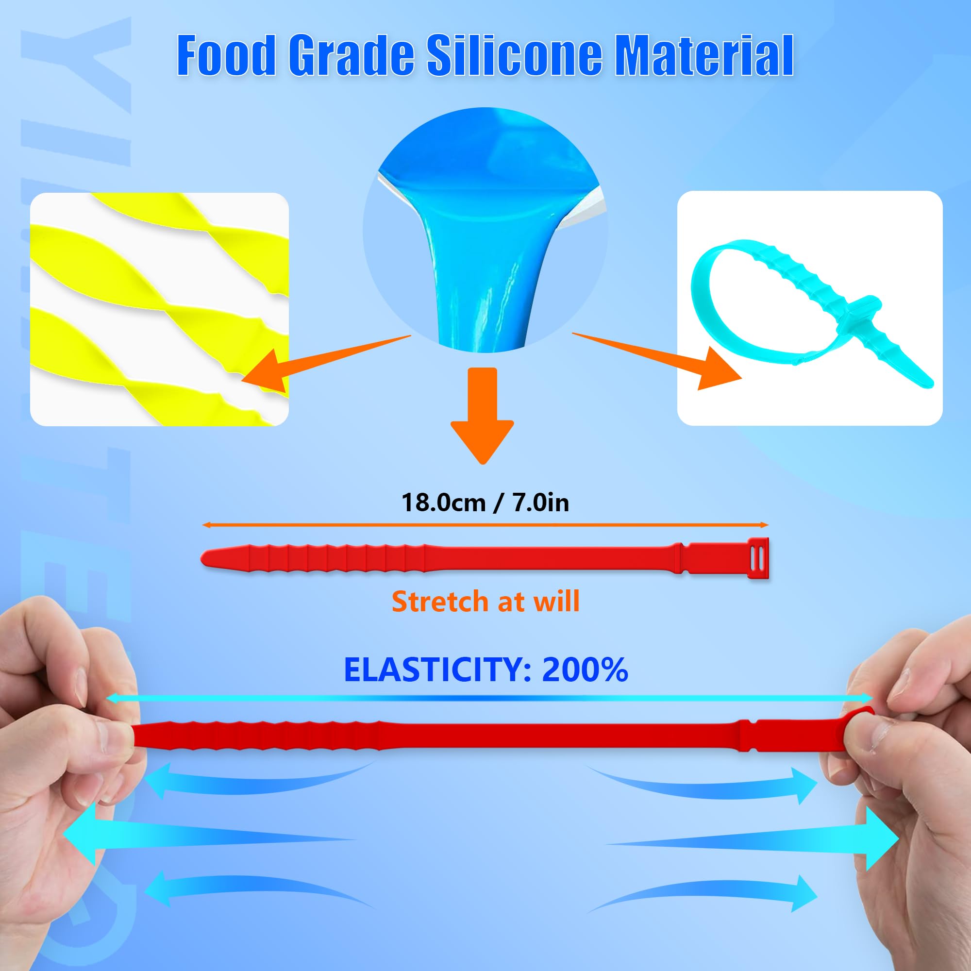 Silicone Cable Ties 7inch Reusable Cable Ties - Image 4