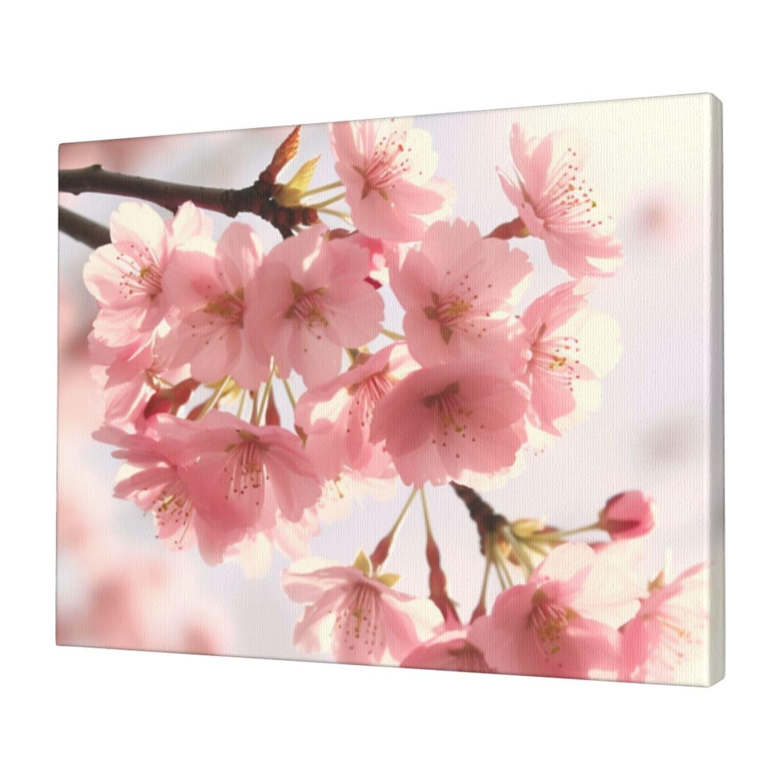 KLOPH cherry blossom Canvas Wall Art for Living Room 12"x16" Modern Artwork Painting for Bathroom Hanging Canvas Prints Aesthetic Wallart for Bedroom Kitchen Office Wall Decor