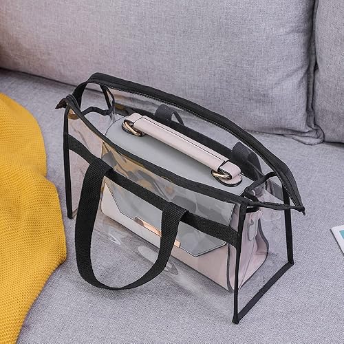 Miniatura 3 de Bolsas transparentes a prueba de polvo, 12 x 8 x 5 pulgadas, protector de almacenamiento con cremallera, bolsa de mano transparente para colgar para