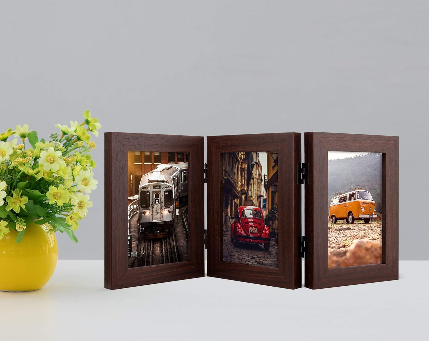 Frametory, 4×6 Triple Picture Frames Hinged 3 Photos Frame Collage