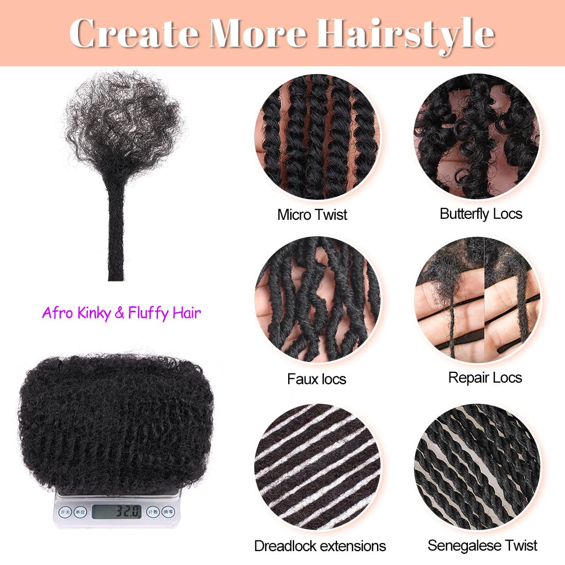 Mscat 16 Inch 5 Bundles Afro Kinky Curly Braiding For Spring Twist Hair Dreadlocks Extensions Repair Locs - Image 3