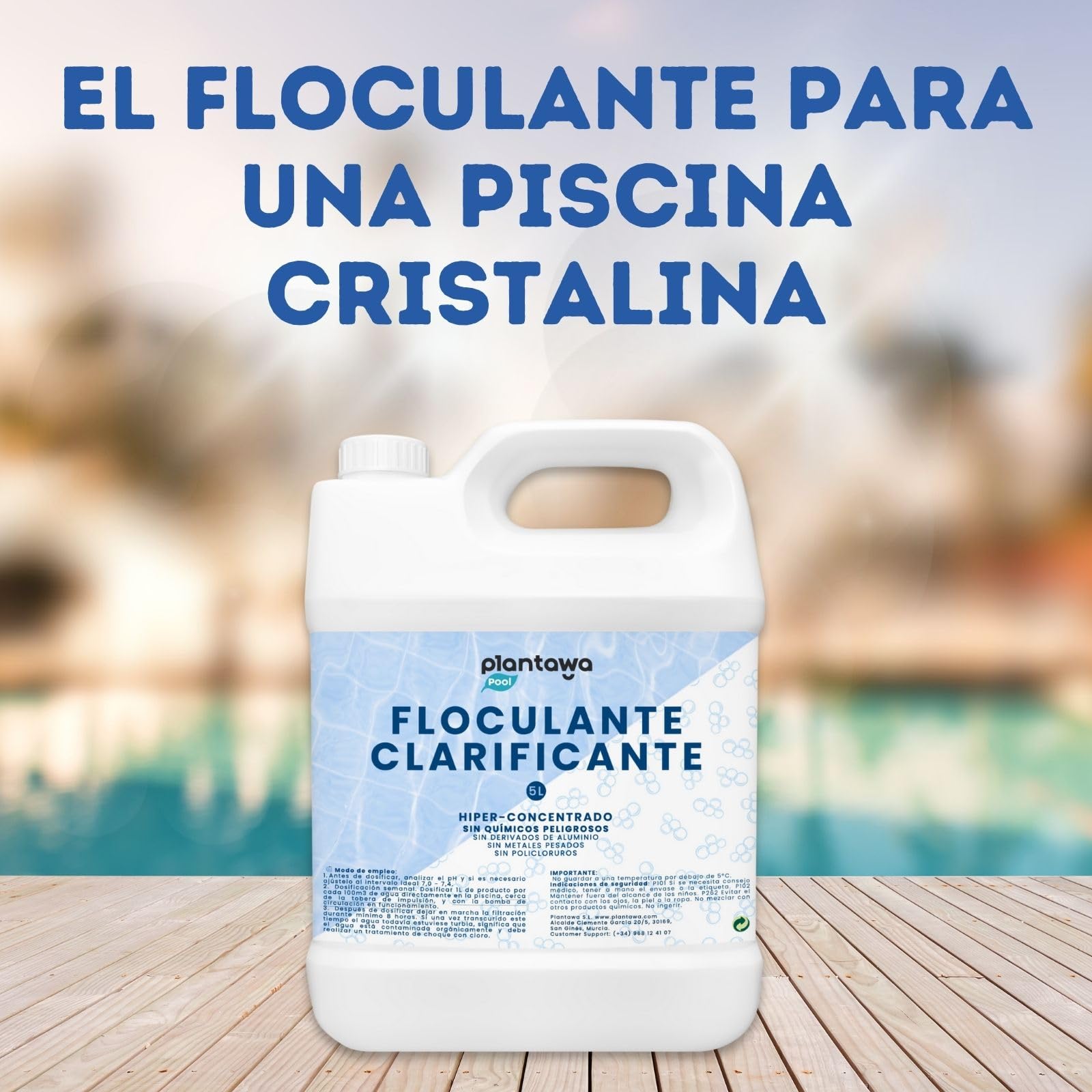 PLANTAWA Floculante Piscina Líquido 5L | Clarificador Agua Turbia Piscina | Mejora Filtración y Agrupa Partículas en fondo | Acción Rápida y Dosificación Precisa | Compatible con Todo Tipo de Piscinas — view 7