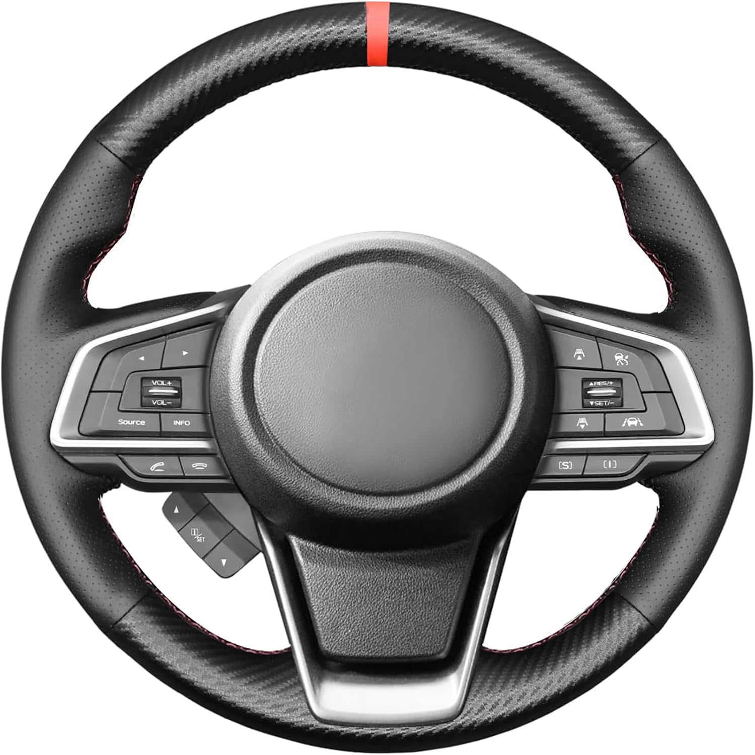 Genuine Leather Steering Wheel Cover for Subaru Outback 2018-2024/ Forester Ascent 2019-2023 /Crosstrek 2018-2024 /Impresza 2017-2024 / Legacy 2018-2024 Accessories