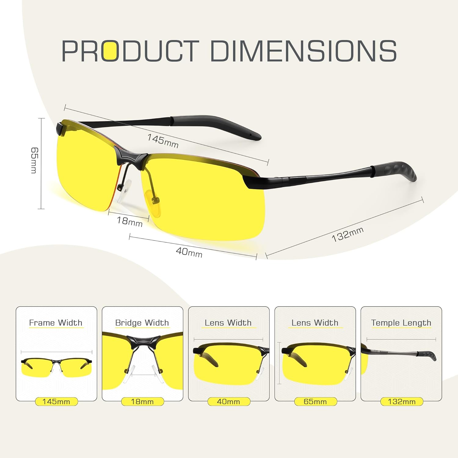 Night Driving Glasses For Men Night Vision Glasses Anti Glare Glasses Anti Headlight Glare For Commute & Long Drives - Image 4