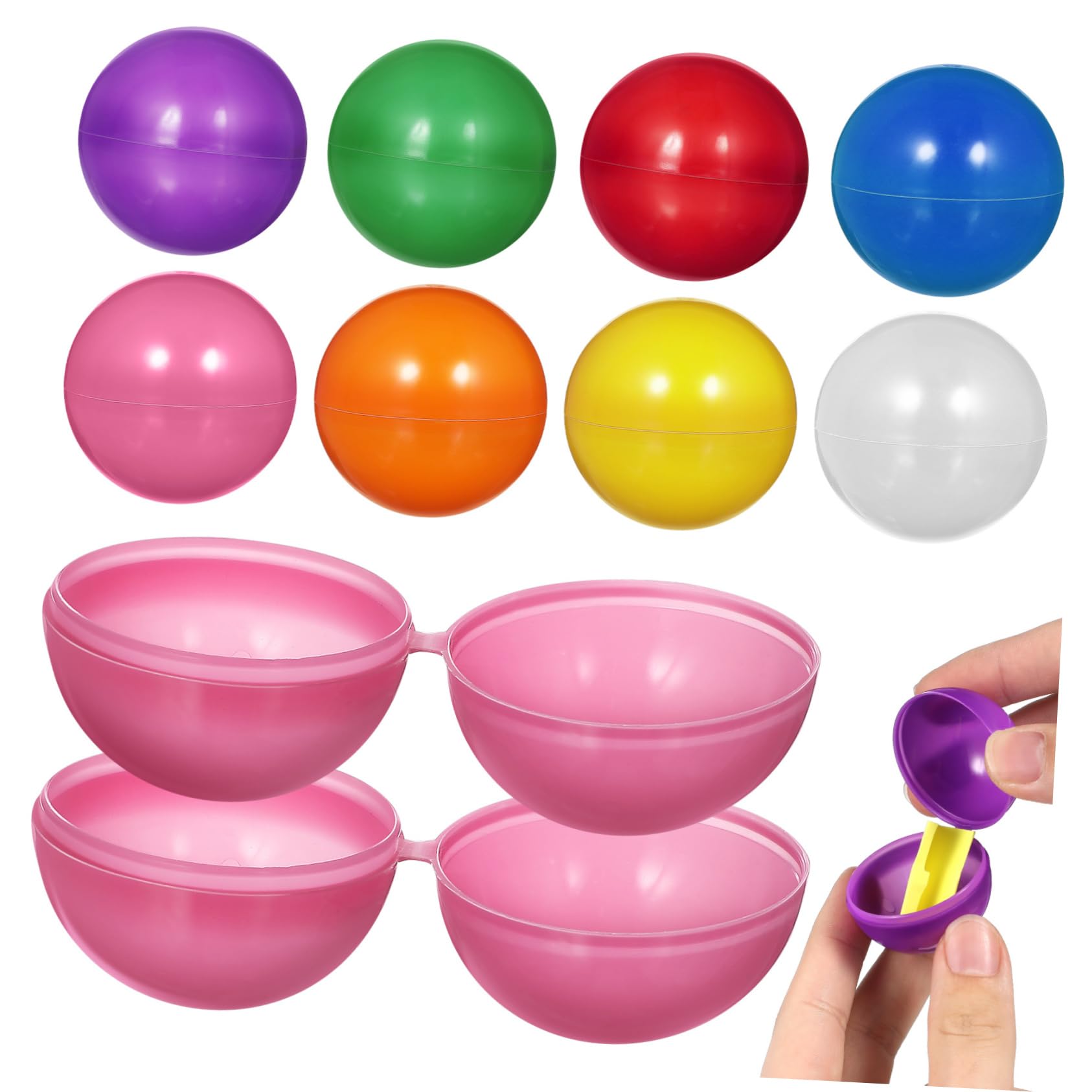 KICHOUSE 4sets Hollow Raffle Balls Fillable Game Balls for Bingo Party Drawing Bright Plastic Reusable 25pcs*4