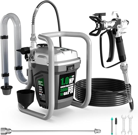 Airless Paint Sprayer, Thinning-Free Spray Gun for Interior/Exterior, Low Oversp