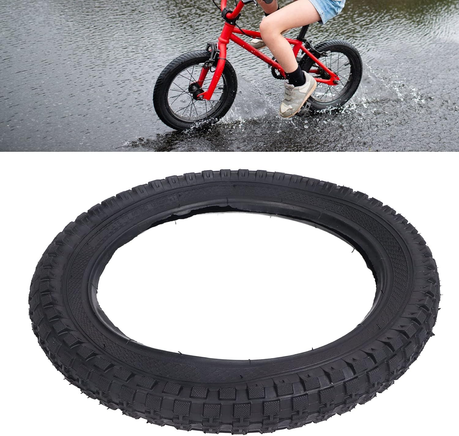 Children Outer Tire, Children Mountain Tire Balance Outer Tyre Pattern 280KPa for Cycling (14 * 2.4)