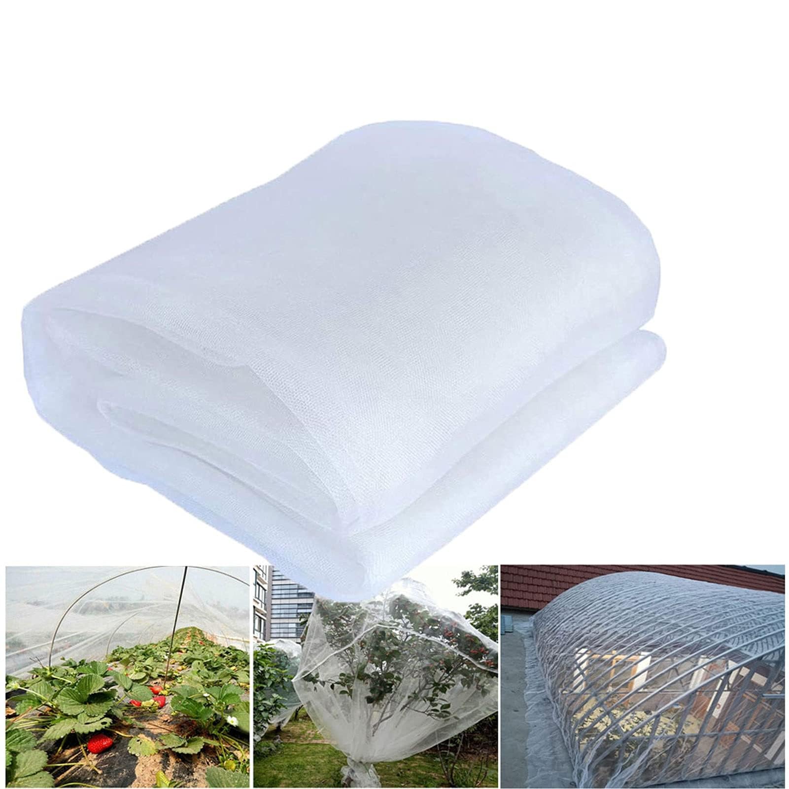 Red Anti-Insectos Protección de Verduras Túnel de Cultivo Jardín Malla Fina Red de protección de Plantas Frutas Flores Cultivos Anti-Mosquitos Red Anti-pájaros(0.6mm,2.4m x 30m)