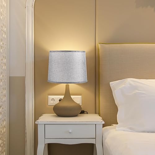 Miniatura 6 de PATIKIL Pantallas de lámpara para lámparas de mesa de 11.4 pulgadas superior x 12.6 pulgadas inferior x 9.8 pulgadas de alto, pantallas de lámpara