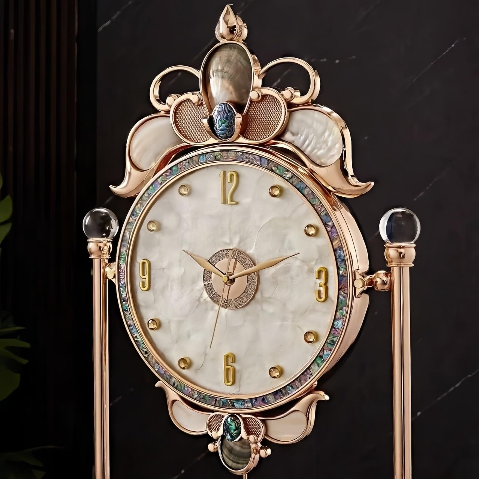 Decorativo Reloj de pie metal con péndulo cuarzo silencioso para la oficina