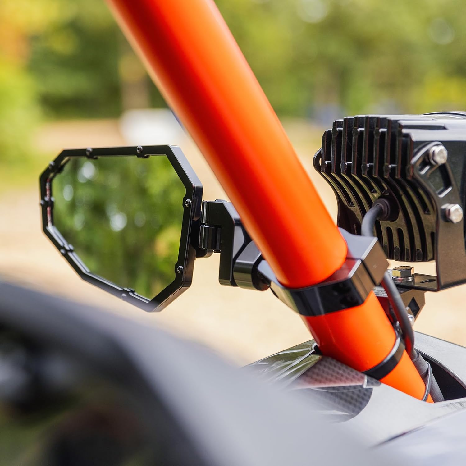 KEMIMOTO Billet Aluminum UTV Side View Mirrors, Fits1.75"-2" Roll Bar with Windshield, Compatible with Polaris RZR Turbo XP1000 Can Am Talon Kawasaki, Durable Break Away Replaceable Side Mirrors - Image 7