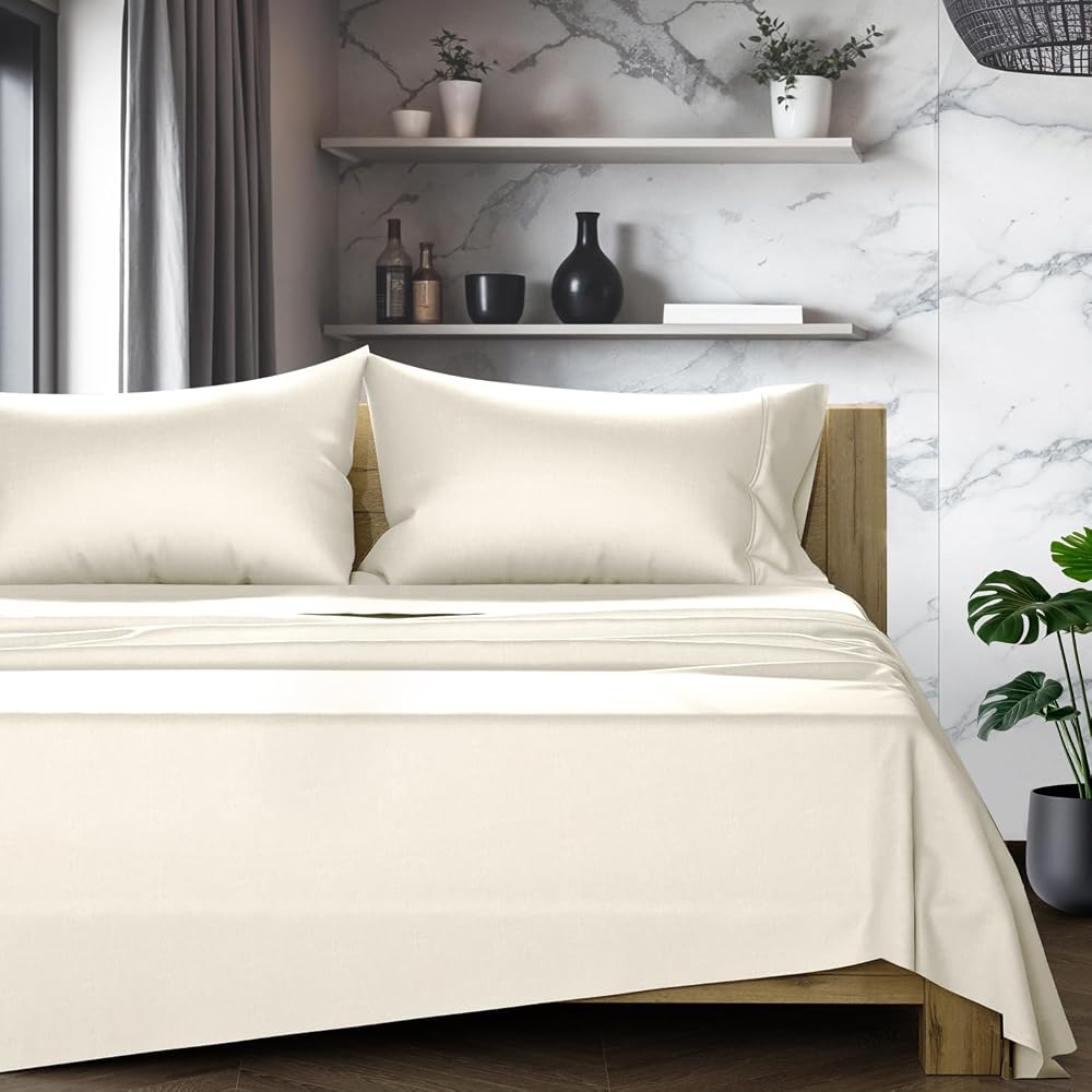 TEXAS LINEN CO. Egyptian Cotton Sheets Queen Size Set — 4 piece