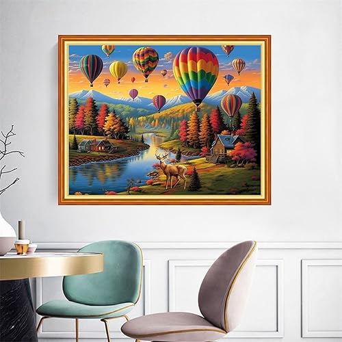 Miniatura 83 de Joyhoor Kits de punto de cruz para principiantes, suministros de punto de cruz estampados, kits de bordado de costura preimpresión para adultos