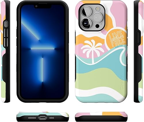 Vista 442 de Casely iPhone 13 Pro Case Compatible with MagSafe Blue Marble Case
