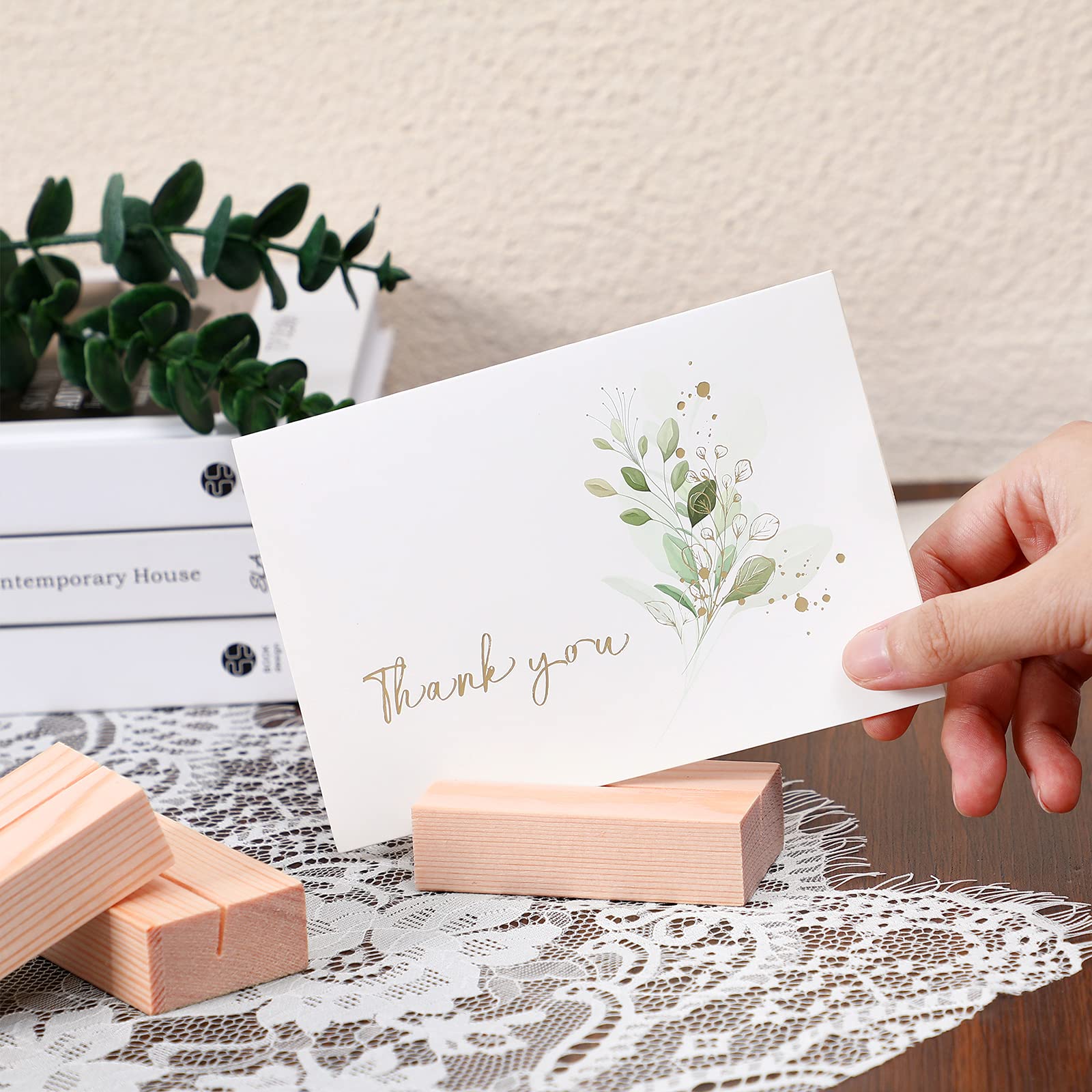 Porte-cartes De Table En Bois UptVin - Lot De 10 - Pour Mariage, Fête, Menu - Design Naturel Et Stable